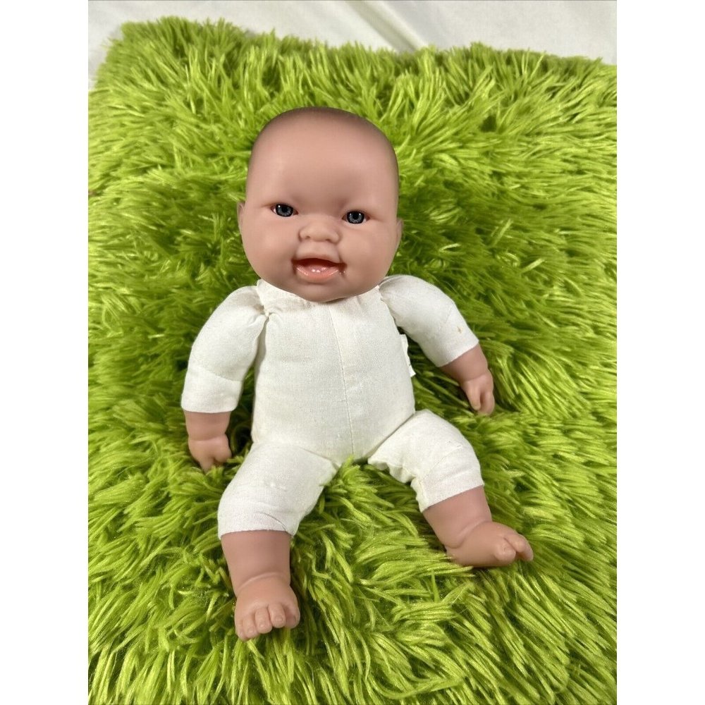 Berenguer Cloth Baby Doll toy Blue Eyes Reborn Doll Smiling 2 Bottom Teeth 11"